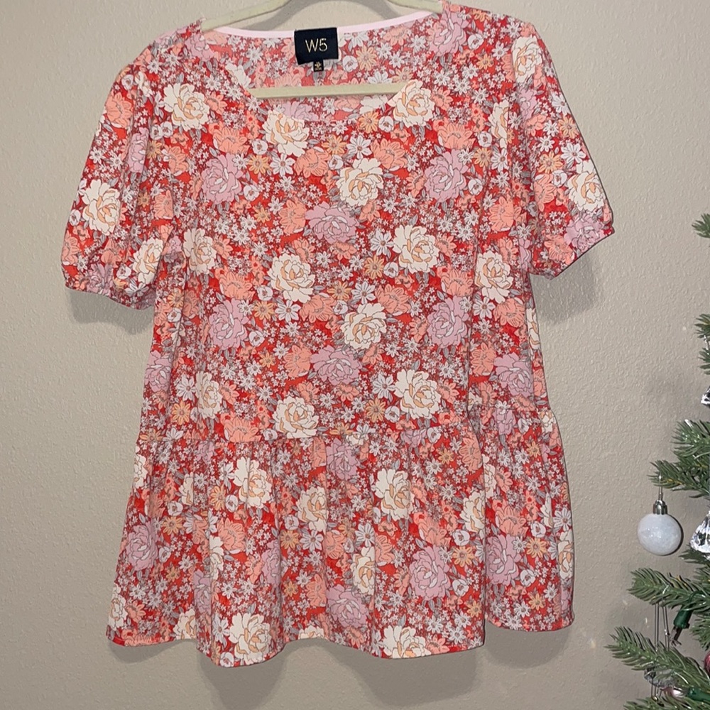 Floral babydoll blouse